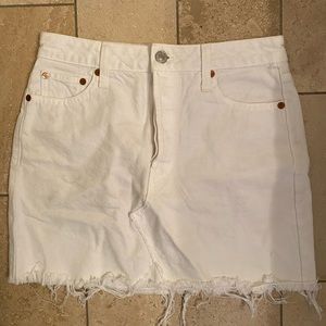 RE/DONE White Denim Mini Skirt